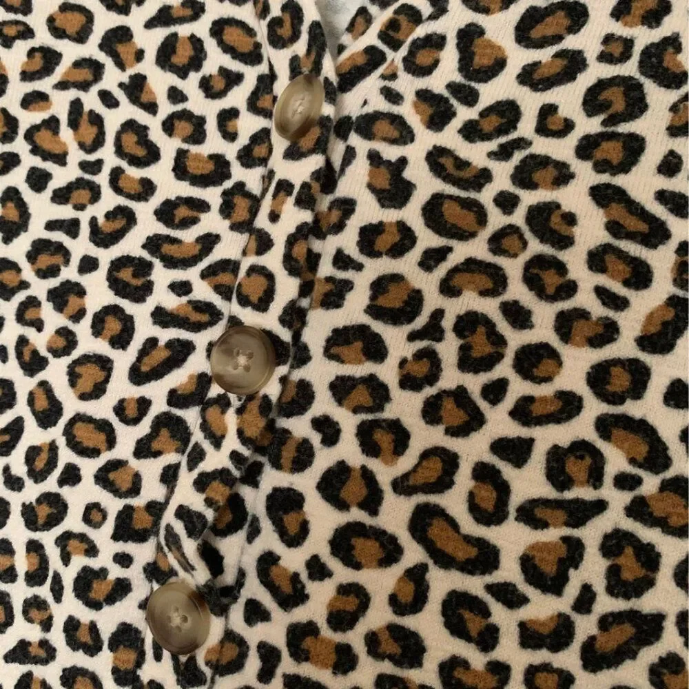 Old Navy Leopard Print Long Sleeve Bolero Cardigan Girls XL Fits Women XS/S - Picture 5 of 9